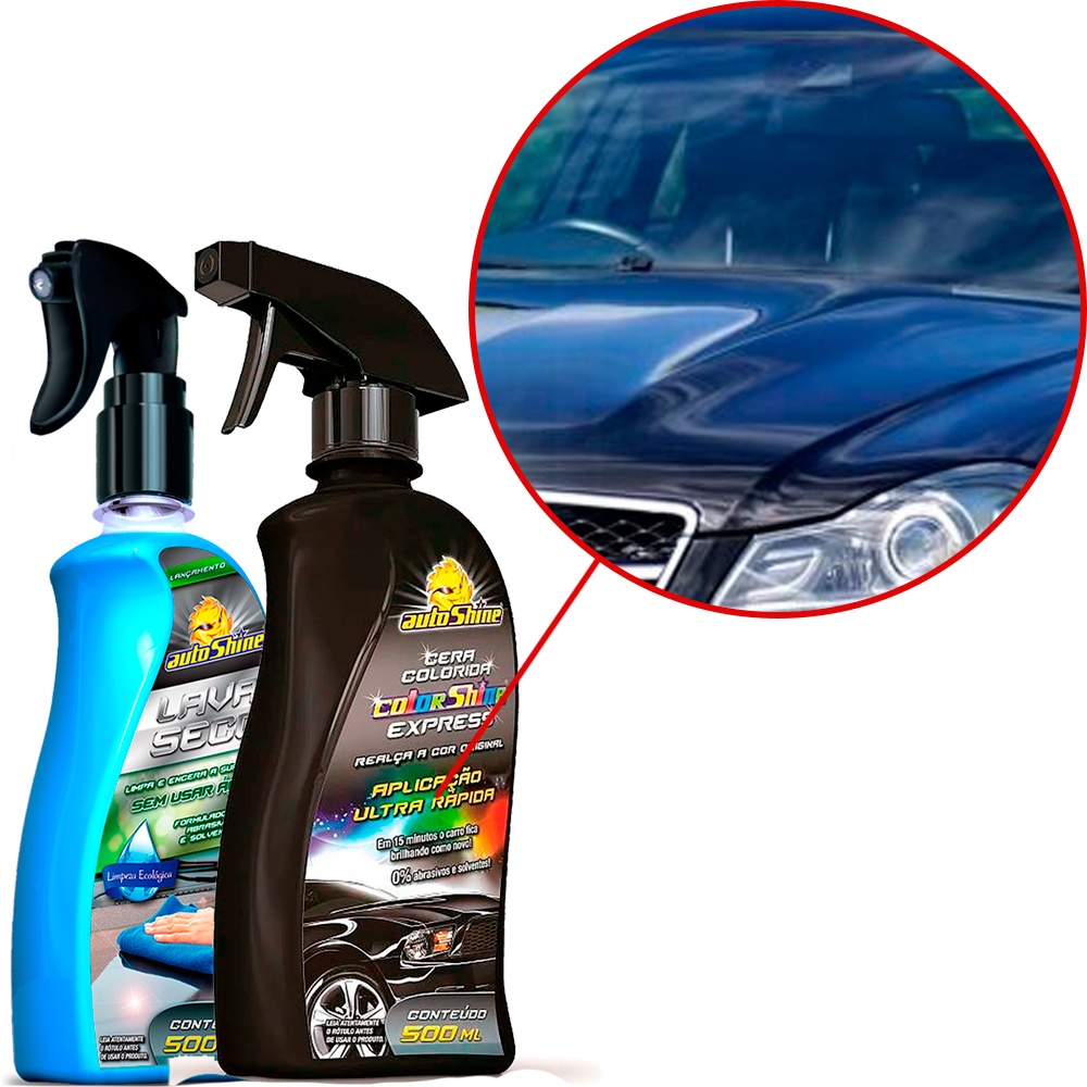 Kit Lavagem Seco Autoshine Cera Liquida Express Carros Preta | Shopee ...