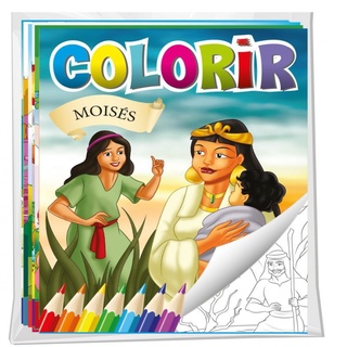 Solapa Média Colorir (Pct com 08 temas diferentes) - Bíblia