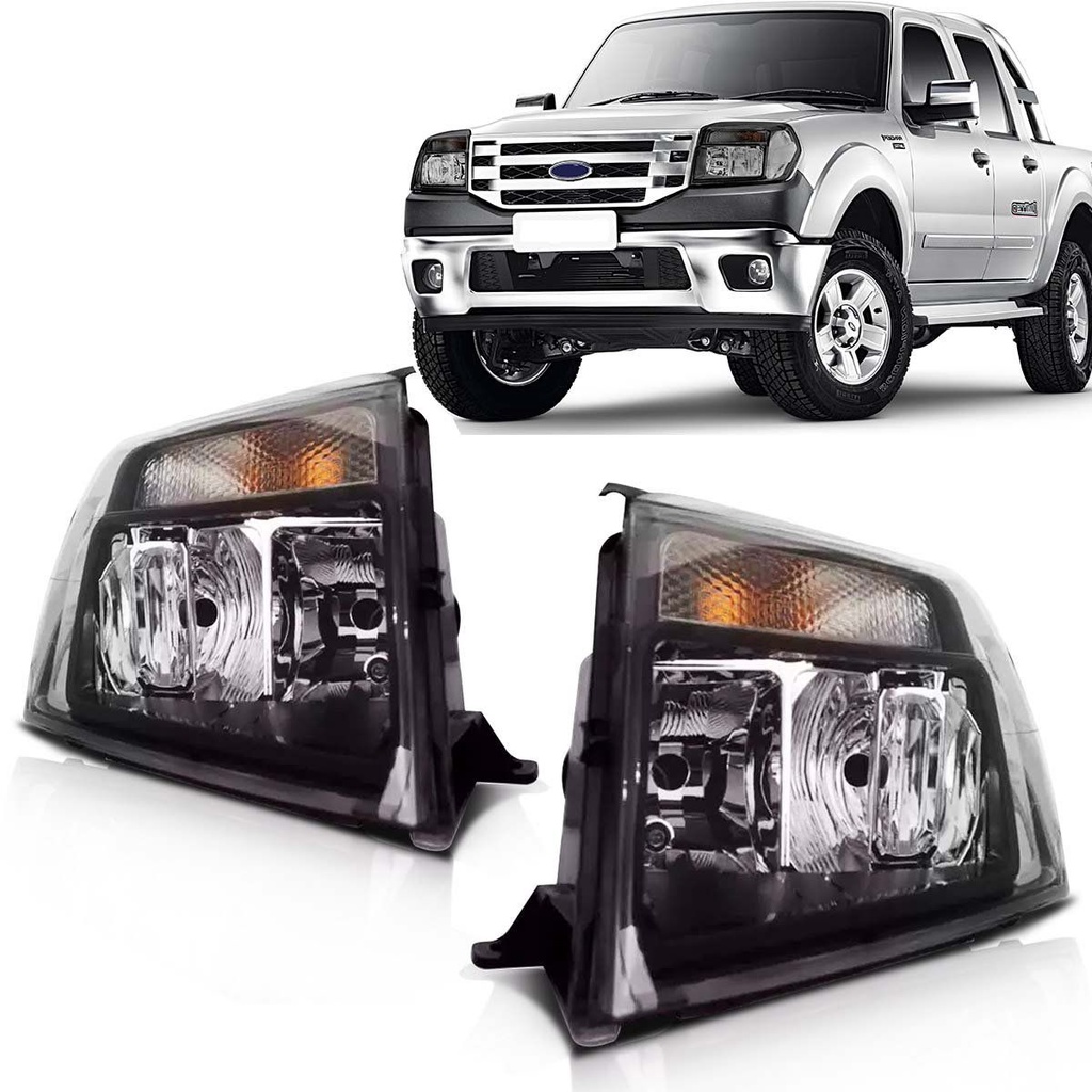 Par Farol Ranger 2010 2011 2012 Foco Duplo Máscara Negra em Oferta na Shopee