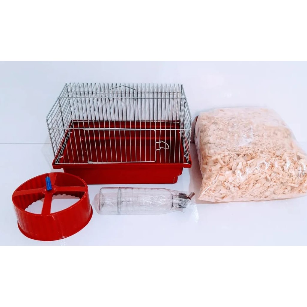 Mini Gaiola  Para Hamster Roedores  Pequenos Como Topolino Camundongos Hamster Roboroviski Com Roda Gira-gira +brinde(1 bebedouro 290 ml +1 Pacote Serragem 300 gr)