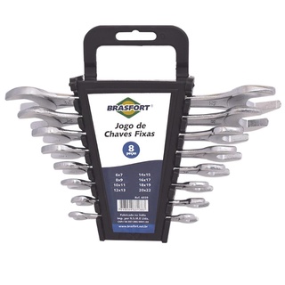Jogo de Chave Fixa com 8 Peças de 6 a 22mm 6039 BRASFORT em Oferta na Shopee