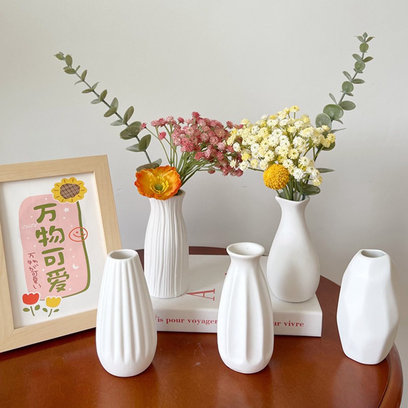 Vaso De Cerâmica De Mesa/Flores Minimalista