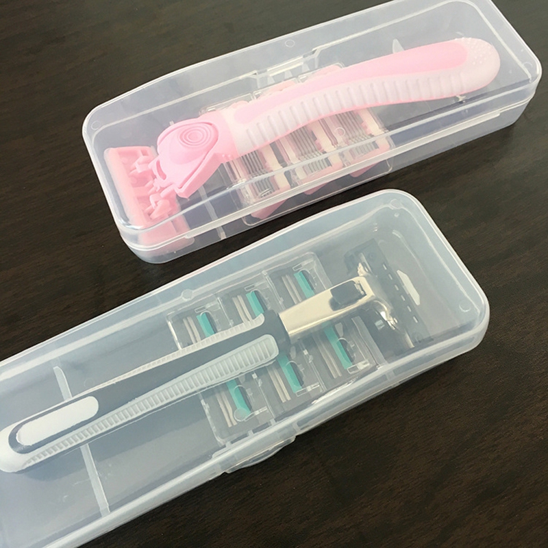 [ Men Universal Shaver Storage Box ] [ Portable Travel Men's Razor   ] [ Transparent Plastic Razor Boxes ]