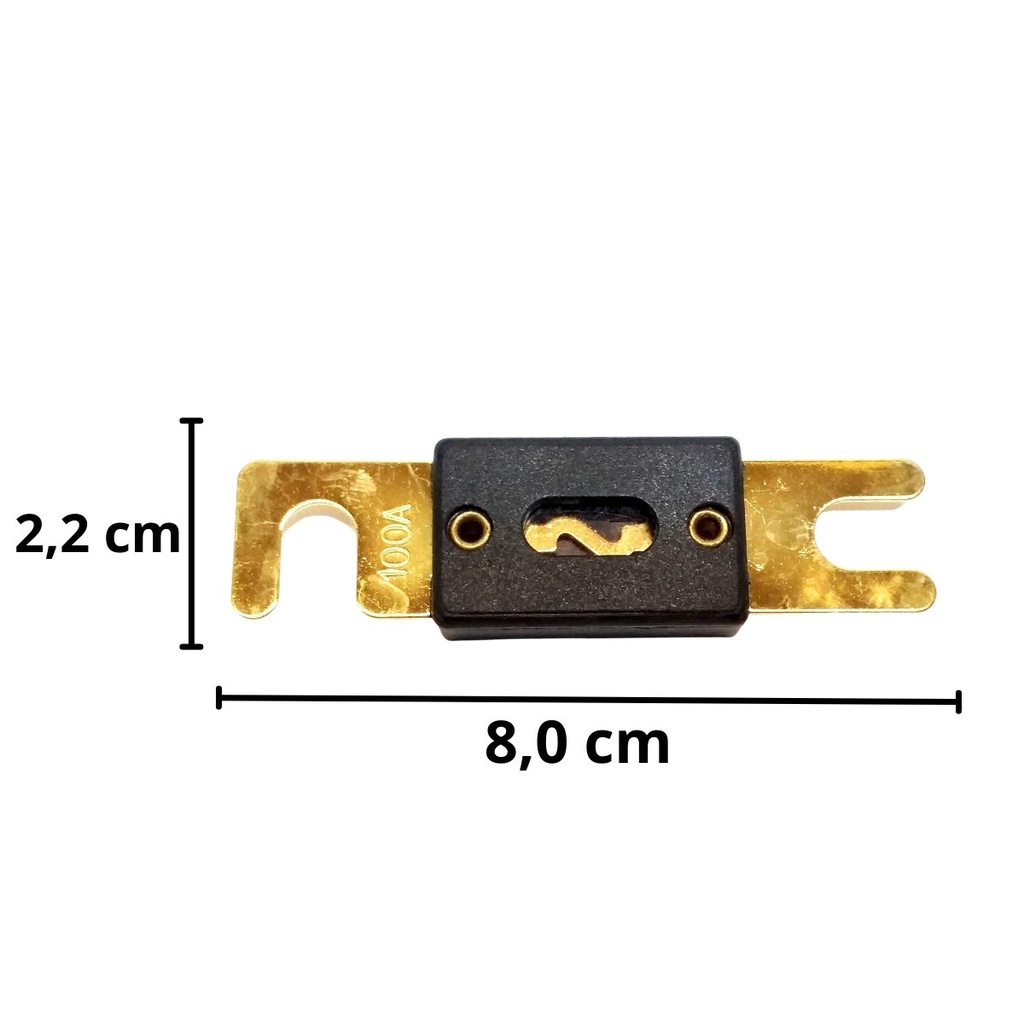 Kit 1 Fusível Tipo Faca Grande Modelo Anl Energia Solar Ouro Technoise Fuzivel Cartucho Reforçado · foto 2