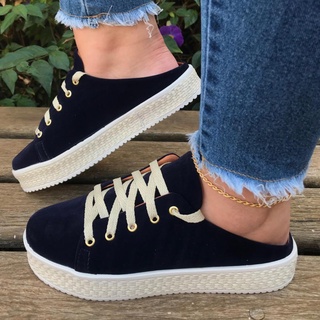 Tênis Feminino Mule Moda Plataforma Babuche Aberto sem traseira Casual Básico Confortável