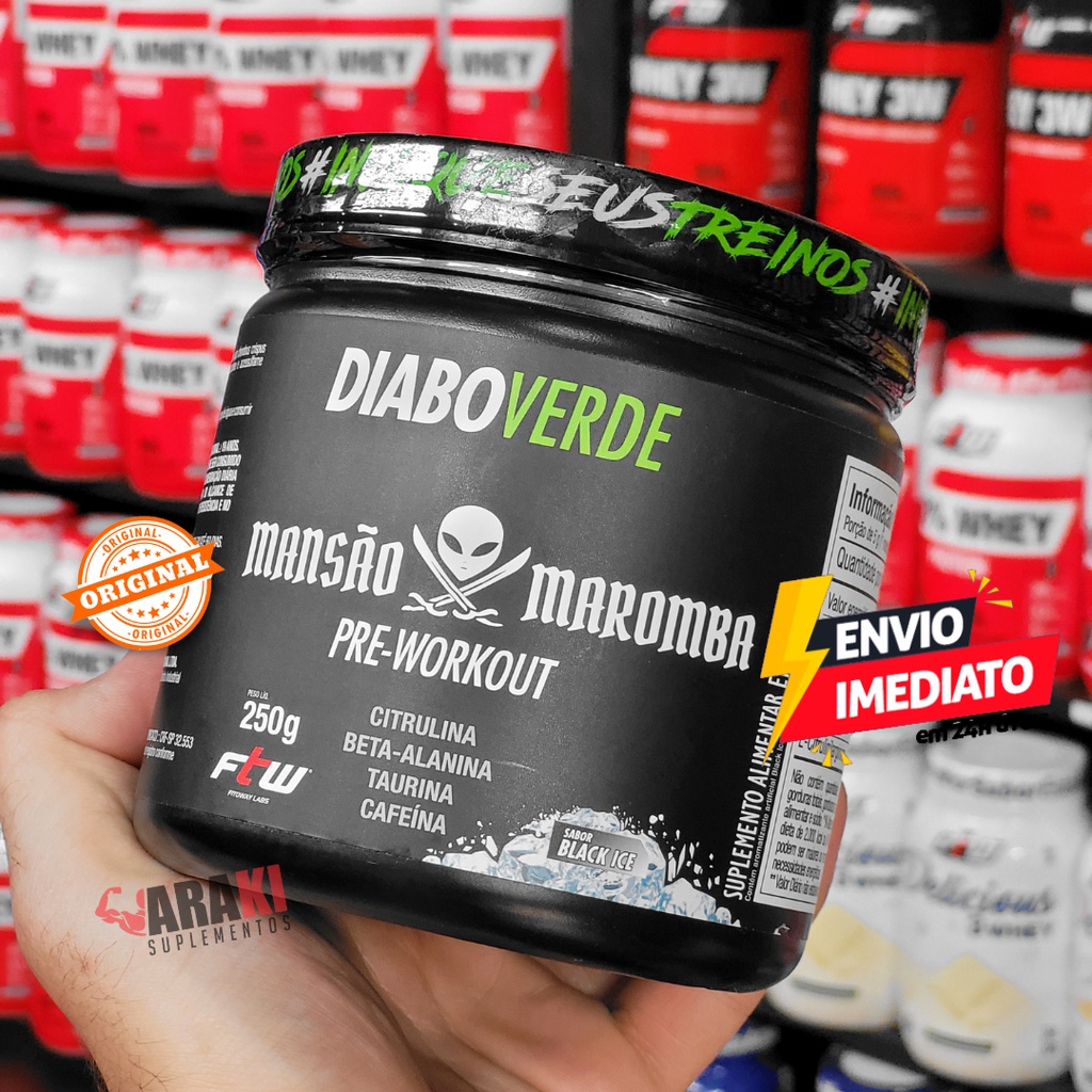 Diabo Verde Mansão Maromba #Pre-Workout ⚡⚡ 250g - FTW ORIGINAL! ????