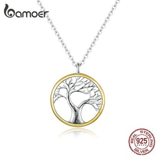 Colar Bamoer Tree for Life 925 Jóias De Prata Para Mulheres SCN367