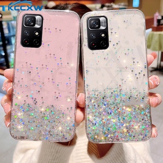 Capa De Celular Transparente Com Glitter E Lantejoulas Para Xiaomi Redmi K40S/Note 11S/11T 11E Pro/11 +