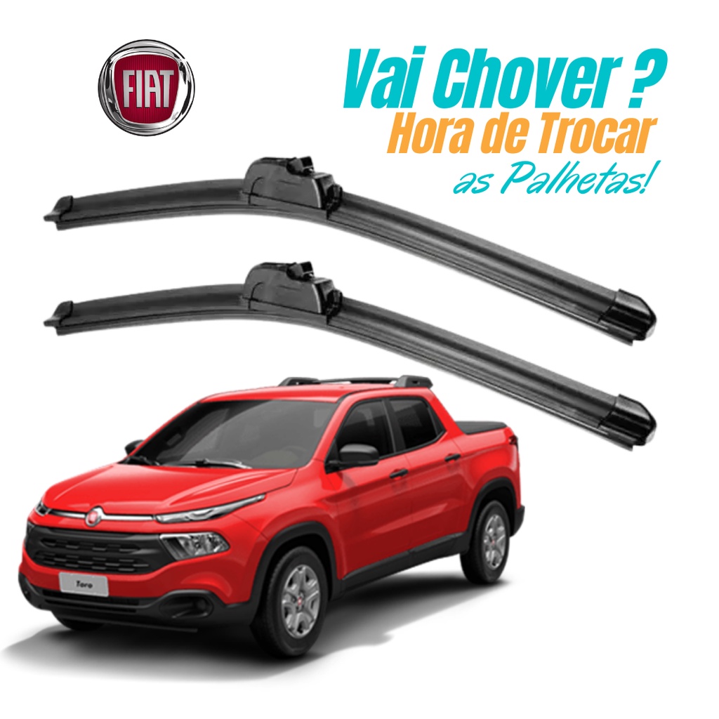 Par de Palheta Limpador de Parabrisa Dianteiro Fiat Toro 2016 2017 2018 2019 2020 Silicone em Oferta na Shopee