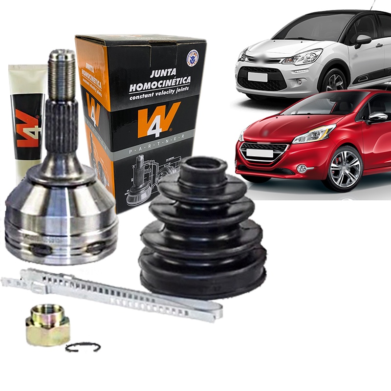 Junta Homocinética Citroen C3 1.4 2013 Em Diante; Peugeot 208 1.5 2012 Em Diante, 207 Passion 1.4 8v 2012 2013 2014, 207 1.6 16v 2011 2012 2013 2014, 207 Hoggar Manual