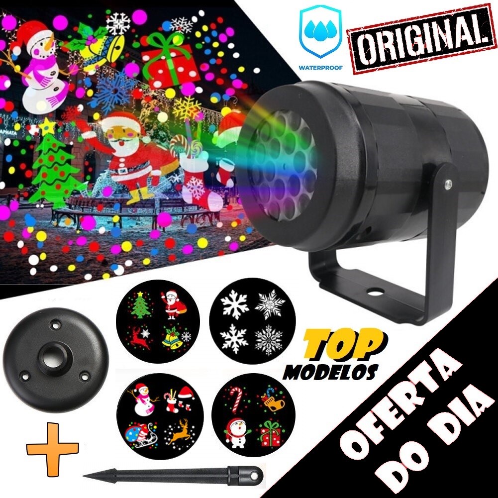 Projetor Holográfico Refletor Laser Desenhos Imagens de Natal Efeitos Luz Led Festas Casa Jardim Pisca Espeto Show Rgb A