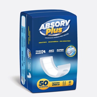 Absorvente  geriátrico absorv plus 50 unidades barato absorv azul em Oferta na Shopee