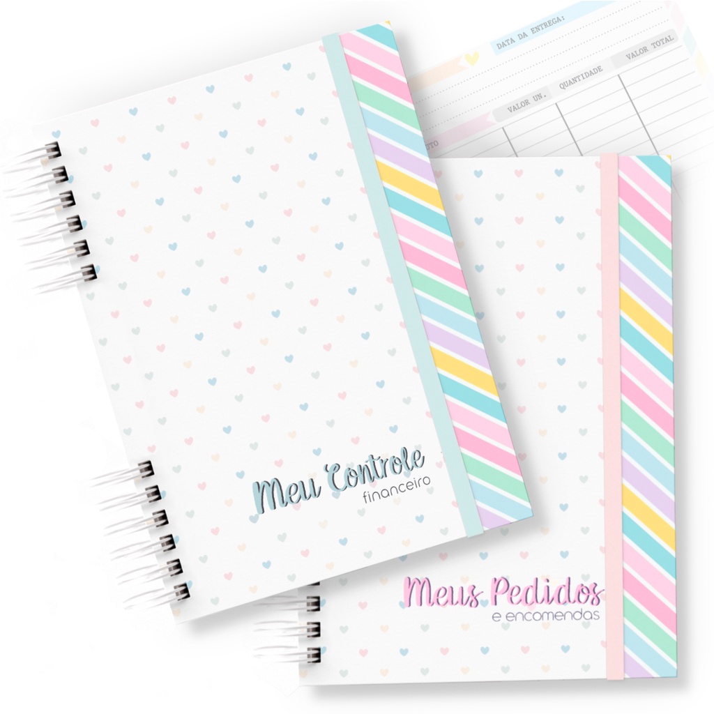 Kit 1 Caderno De Pedidos E 1 Caderno De Controle Financeiro