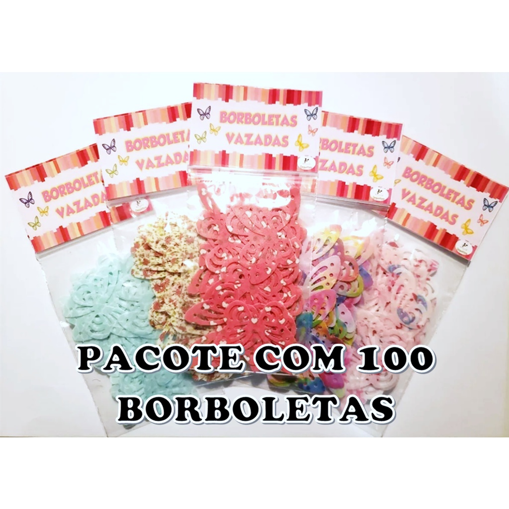 Borboletas Papel De Arroz Vazadas Comestível Pacote 100un - Papel Arroz em Oferta na Shopee