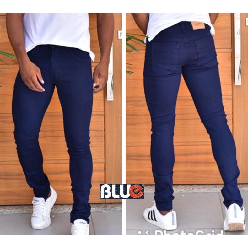 Feast Motel atomic Calça Jeans Masculina AZUL MARINHO SLIM FIT com lycra NÃO DESBOTA BLUE  JEANS-3090 | Shopee Brasil