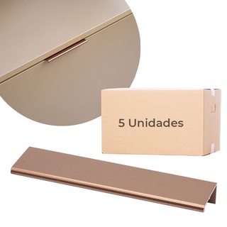 Kit Com 5 Puxadores Aluminio Slim Retro De Gaveta Tito 96 mm