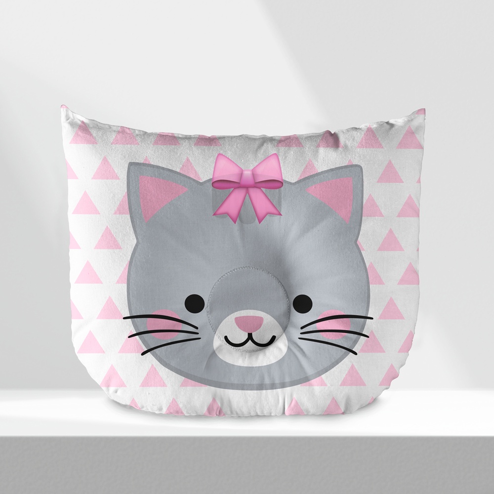 Travesseiro para Bebê Anatômico Anti Refluxo Gatinha em Oferta na Shopee