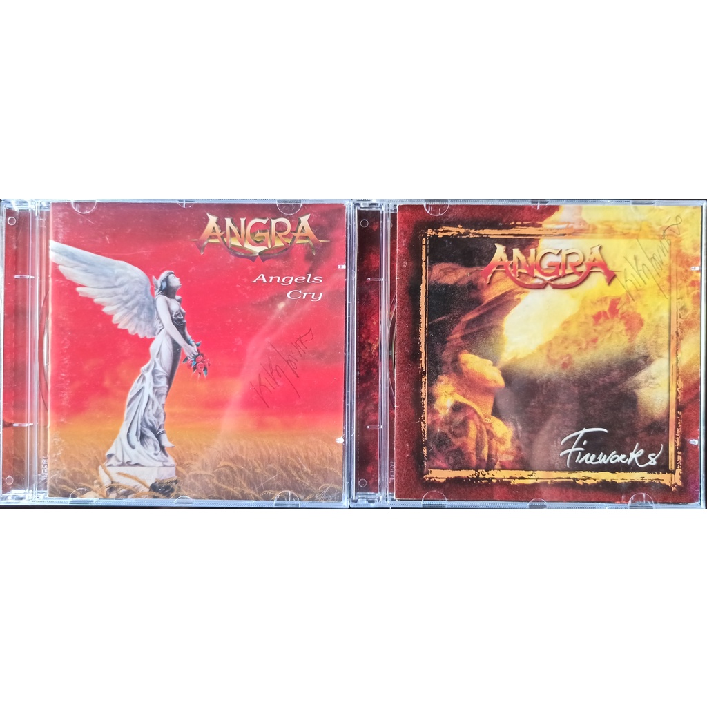 Lote CD's autografados do Angra - Angels Cry (3 faixas bônus) / Fireworks