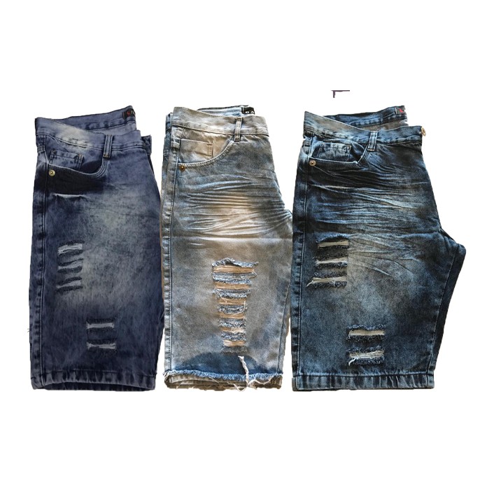 kit 3 bermudas jeans rasgadas ou normais vários modelos preço de atacado revenda lucre