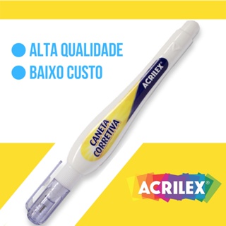 Caneta Corretiva Acrilex Secagem Rápida 7ml - 5ml - 3ml em Oferta na Shopee