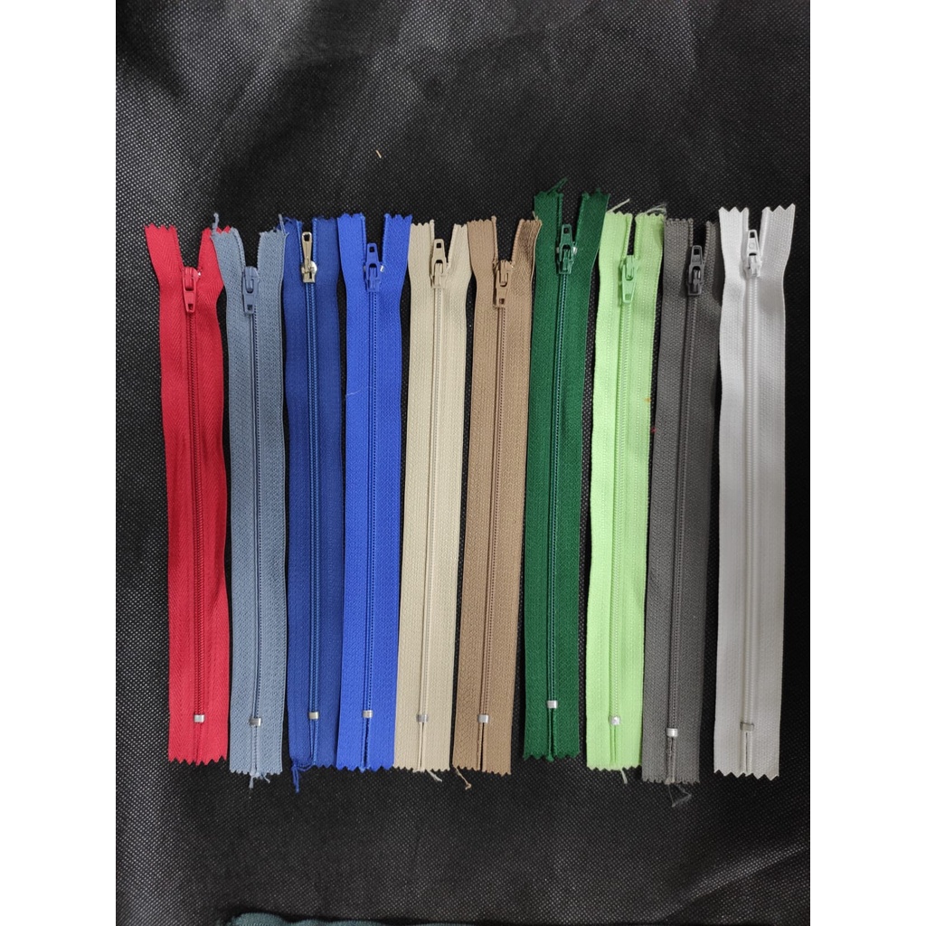 Zíper Nylon 50 Cm - Pacote c/ 10  Cores Sortidas