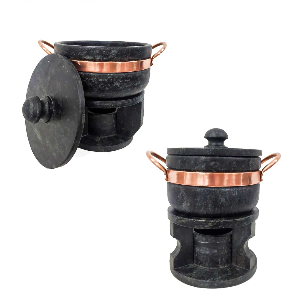 Kit Fondue Pedra Sabão 1,5 Litros + Fondue de 500ml