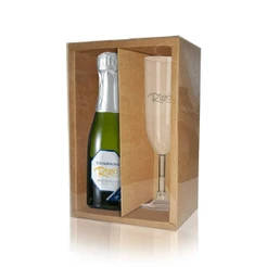 Caixa Mini Champanhe e Taça 20,5x13x6cm Kraft 5un Assk Rizzo