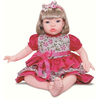 Boneca Bebê Reborn Barato Super Promoção Baby Kiss Loira 50Cm em Oferta na Shopee