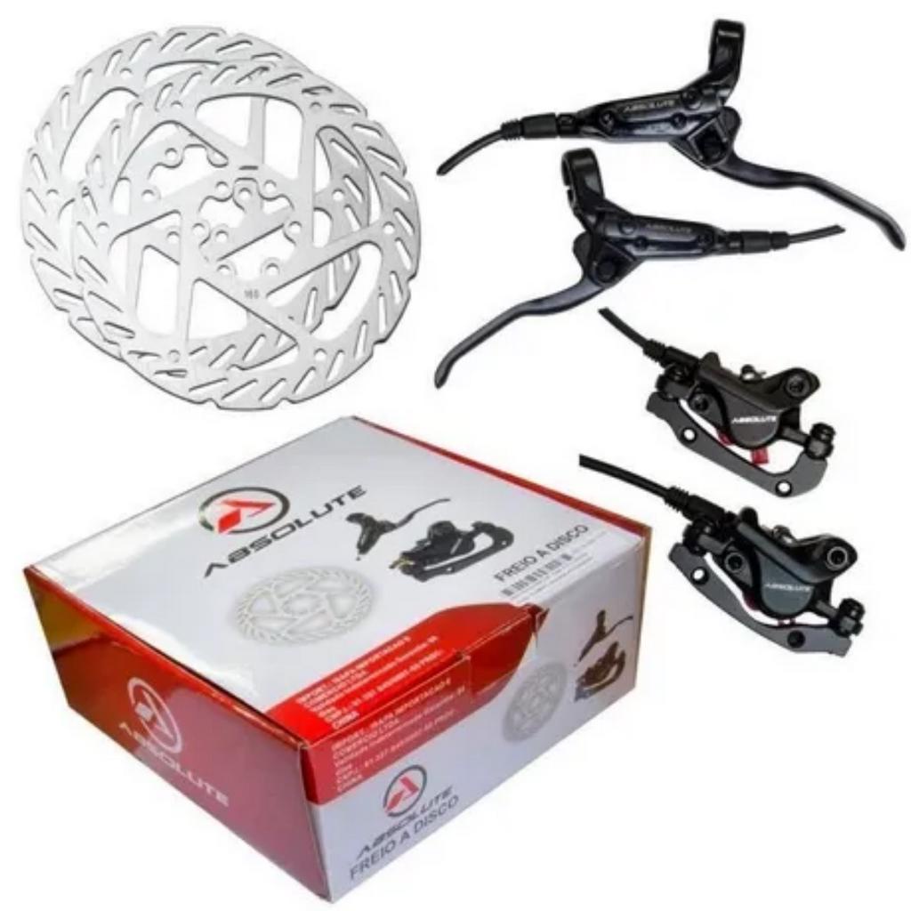 FREIO A DISCO HIDRAULICO ABSOLUTE DISCOS 16MM BIKE KIT MTB