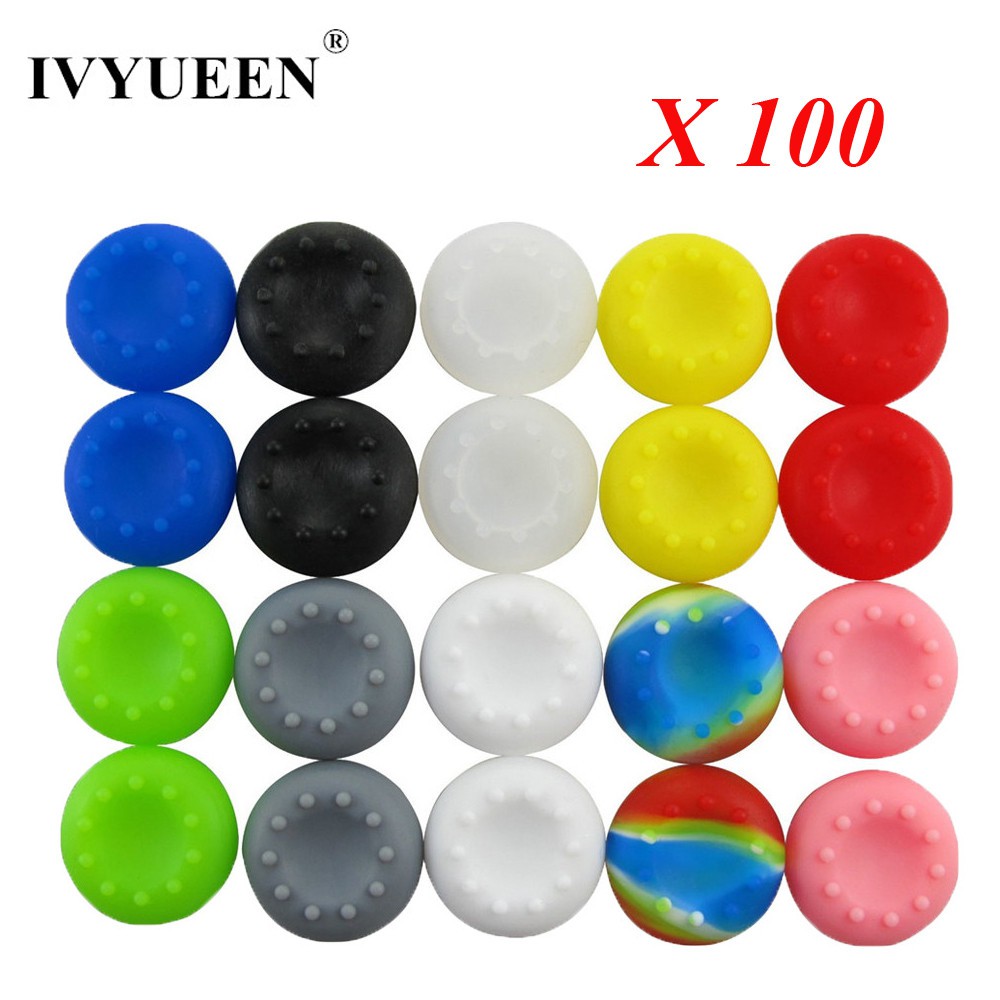 100 Pçs Silicone Analógico Vara Apertos Para PlayStation 5 4 PS5 PS4 Pro Fino Controlador Polegares Tampas PS3 Xbox Swit