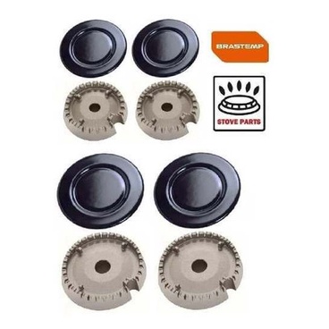 Kit Queimadores + Tampa Fogão Brastemp Laterais Bf776bruna