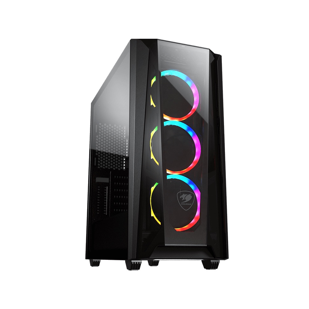 Gabinete Gamer Cougar MX660-T RGB, Mid Tower, Vidro Temperado, Black, ATX, 3x Fans, 385BMS0-0005