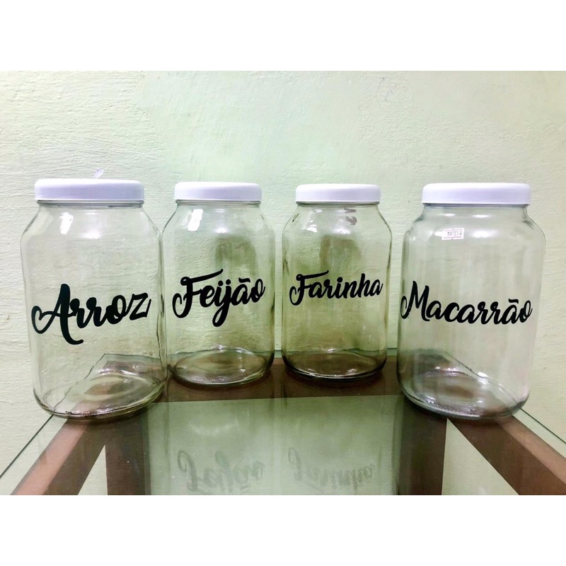 Pote De Vidro Para Armazenar Farinha, Feijão Macarrão, Arroz, Biscoitos, Café E Açúcar - 3 L