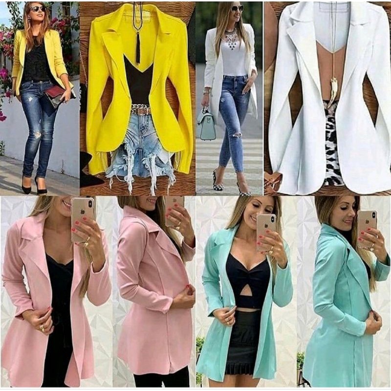 Maxx Blazer Sobretudo Adulto Feminino Casaco Frio Tecido Neopreme Max  bem Acinturado Moda Blogueira Lançamento 2022