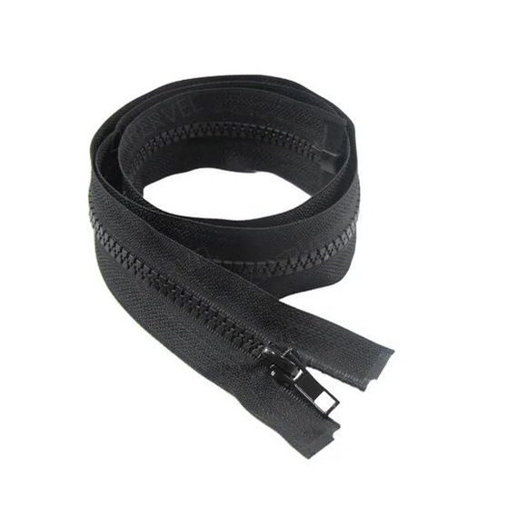 Zíper Trator Jacaré  Preto Separavel - 55cm - 10 Pecas