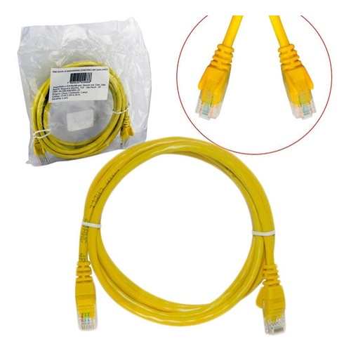 Cabo de Rede e Internet CAT5e RJ45 Pronto Montado PATCH CORD 1,5M
