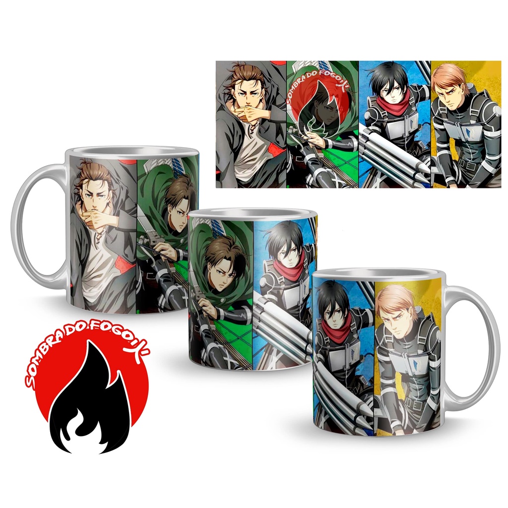 caneca shingeki no kyojin anime Attack on Titan levi ackerman  Eren Yeager Mikasa Ackerman Hange Zoë Sasha Blouse