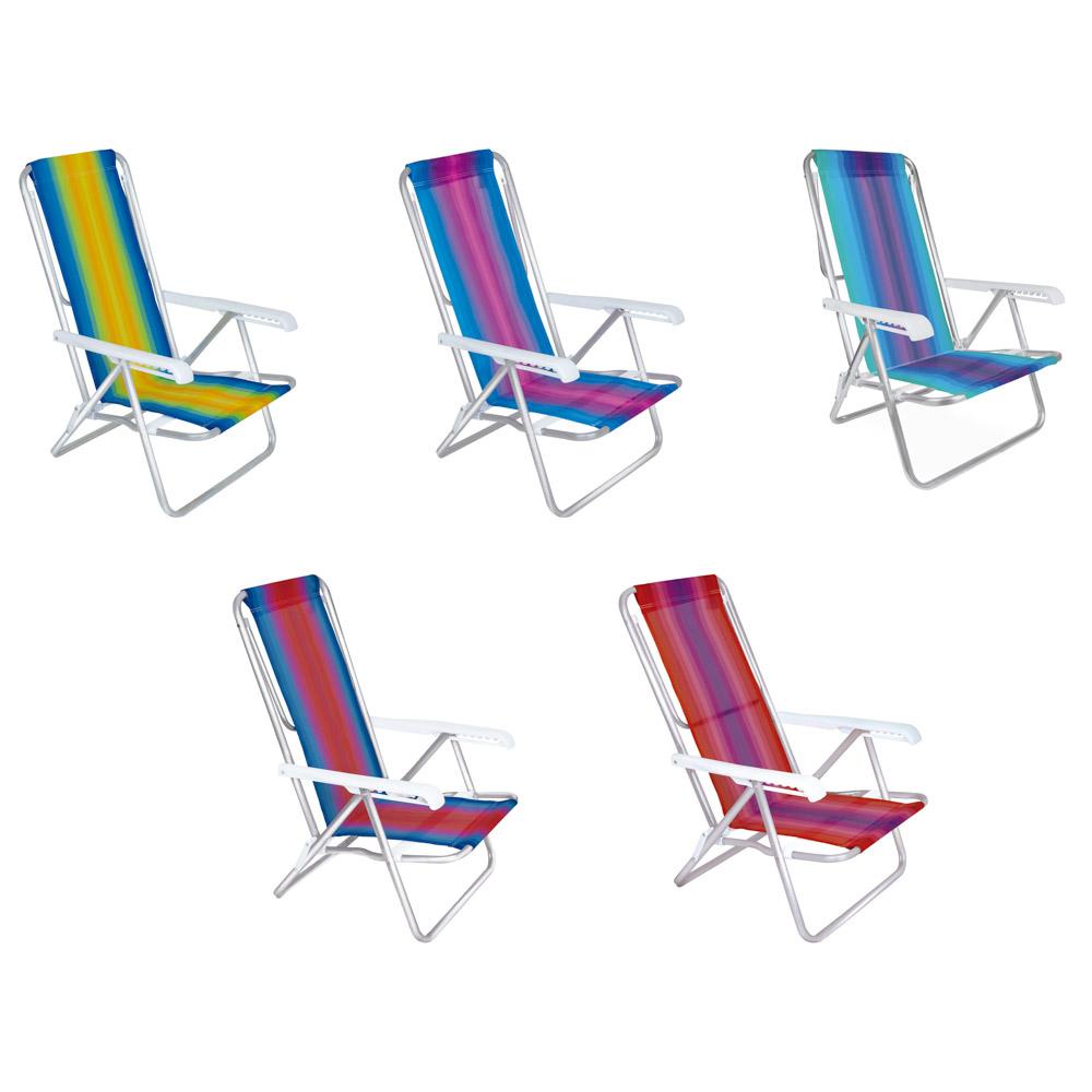 Cadeira De Praia Piscina Reclinável 8 Posições Alumínio Mor em Oferta na Shopee
