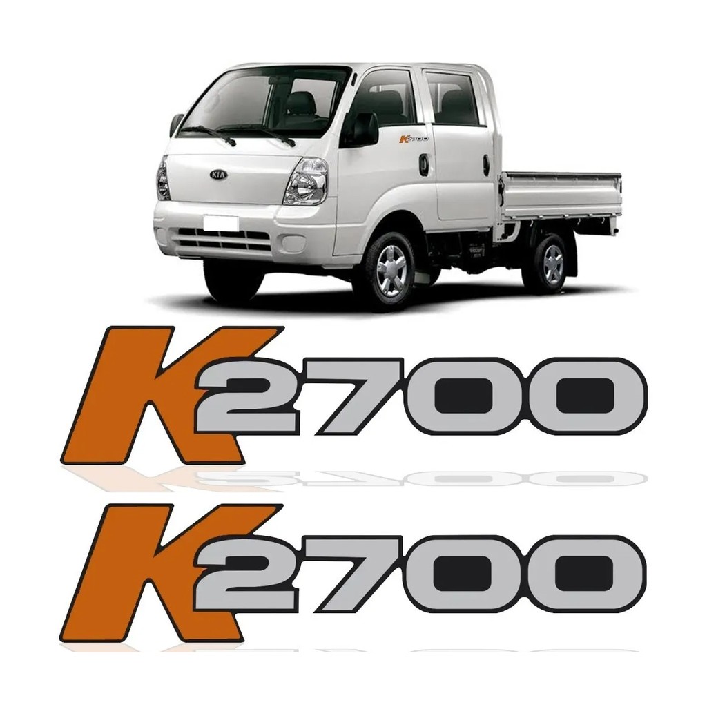 Par De Adesivo Emblema Lateral Porta Kia Bongo K2700 (todos)