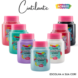 Tinta Cintilante - Acrilex - 100ml - Efeito Glitter - Artesanato