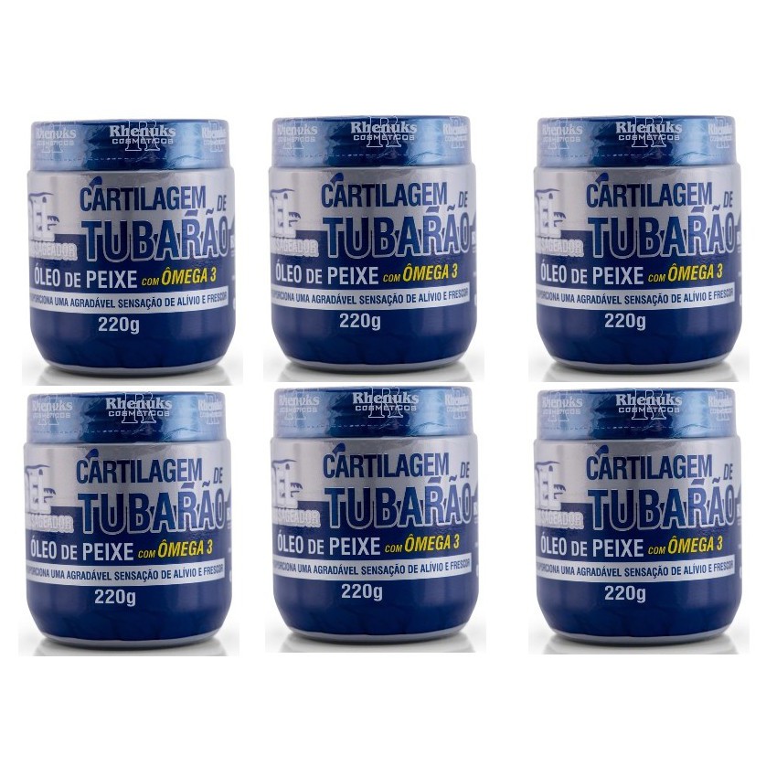 Kit 06 Gel Massageador Cartilagem De Tubarão Rhenuks