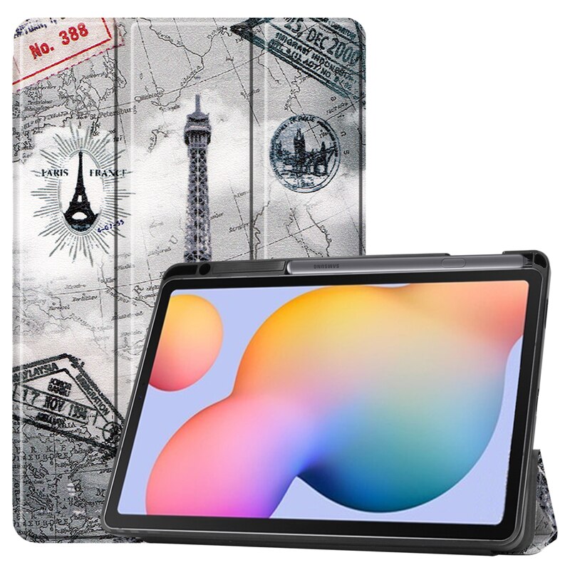 Articoli per commercio, ufficio e industria Smart com três dobras de couro  Magnético Capa Para Samsung Galaxy Tab S6 Lite 10.4