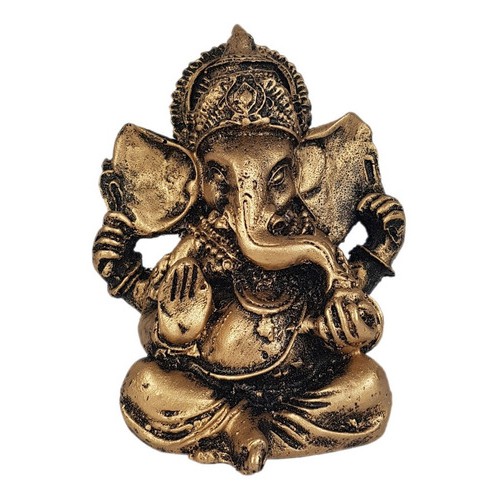 Ganesha Hindu Deus Sorte Prosperidade Sabedoria Resina 9,5cm