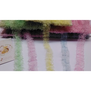 5 METROS Fita de Renda Franzida, Fru-Fru 18 mm, Diversas Cores, Aviamento para Artesanato e Costura