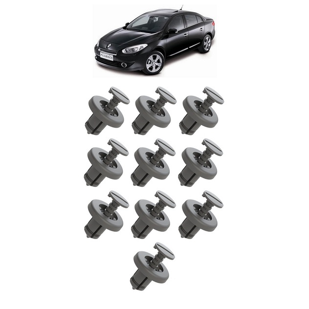 Kit 10 Grampo Presilha Fixador Grelha Churrasqueira Fluence 2012 2013 2014 2015 2016 2017 2018 2019