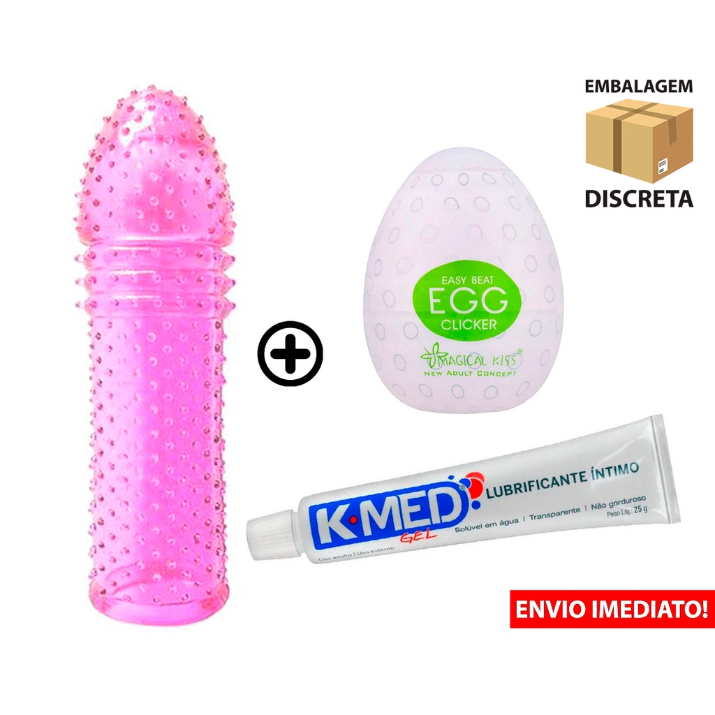 Capa Peniana Camisinha Silicone Extender 15cm Masturbador Egg Click