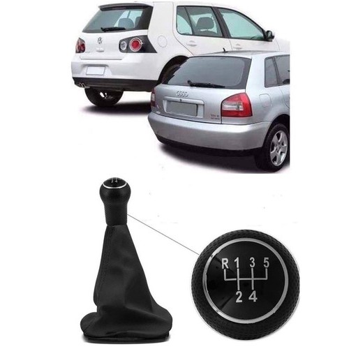 Coifa Câmbio + Manopla Cromado Pt Golf Audi A3 97 A 07