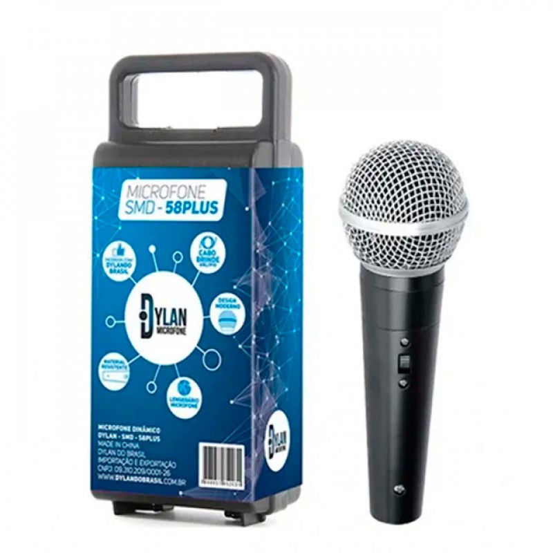 Microfone C/ Fio Dylan Smd-58 Plus.