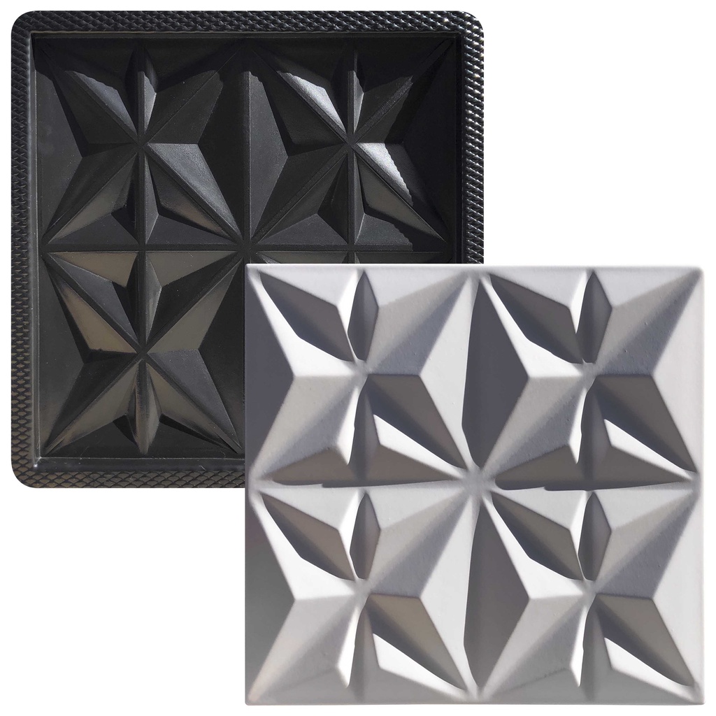 Forma 3D Gesso e Cimento ABS Resistente - Cullinans Moderno 40x40