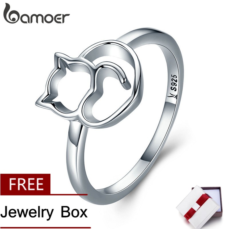 Bamoer Anel Gatinho / Gato De Prata Esterlina 925 em Oferta na Shopee
